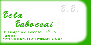 bela babocsai business card